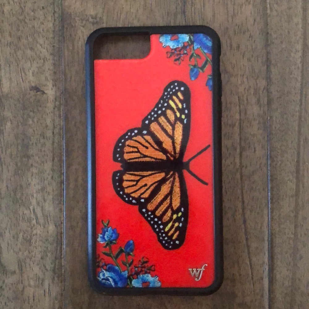 Wildflower Red Monarch Butterfly iphone 8+ case